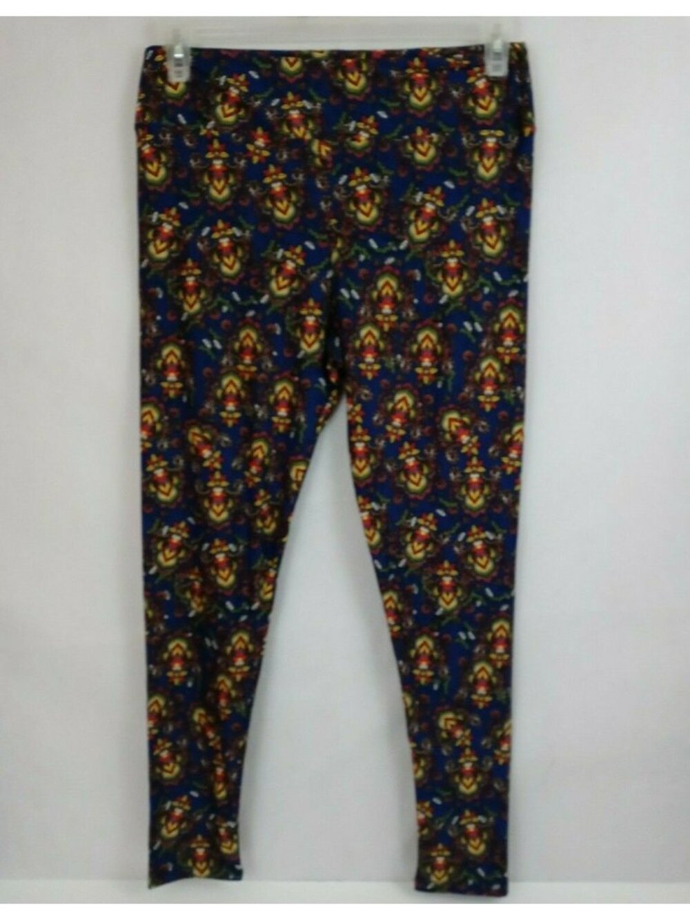 New LuLaRoe Tall & Curvy Leggings Blue With Victorian Floral Design